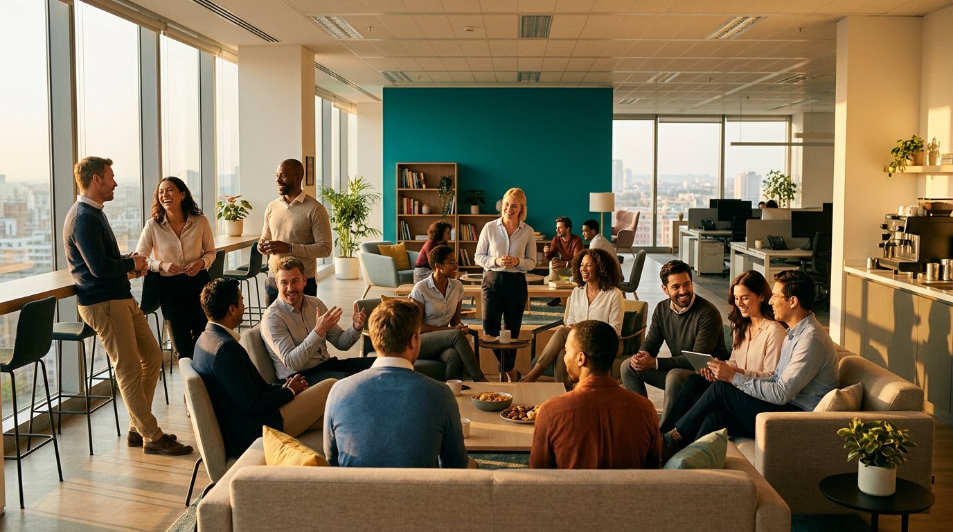 Employees reviewing their benefits together